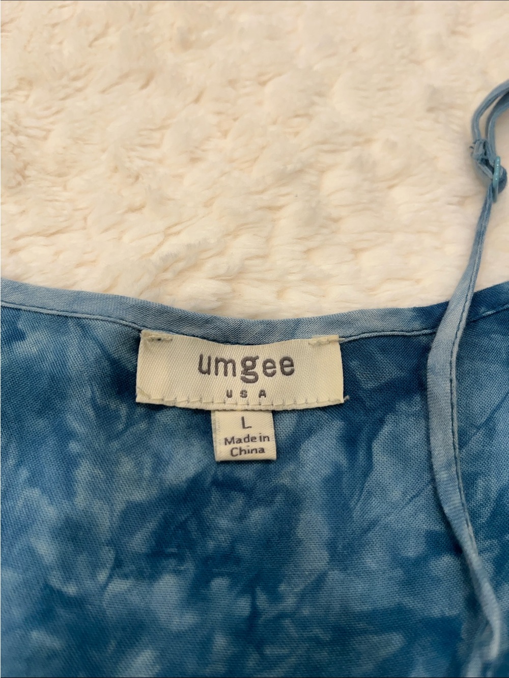 Umgee Blue Tie-Dye Spaghetti Strap Tank Top - Picture 7 of 11